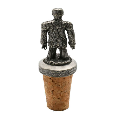 English Made Pewter Wicker Man Bottle Stopper in Gift Pouch