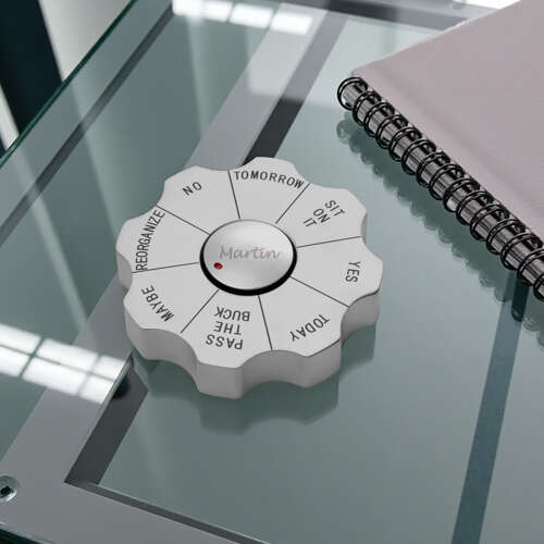 Personalised Desktop Rotating Decision Maker Spinner Paperweight