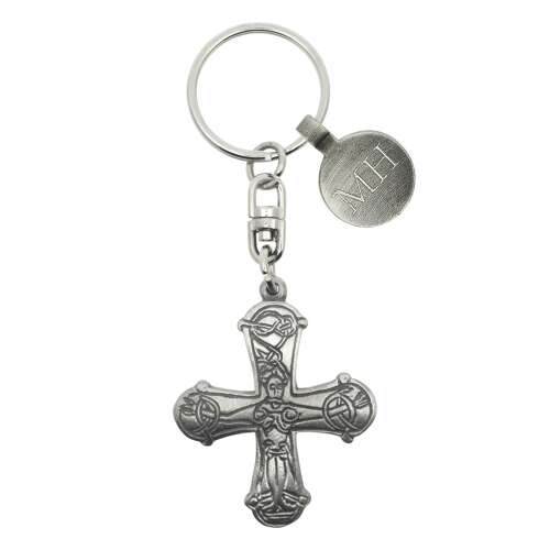 Personalised English Made Pewter Swedish Cross Keyring