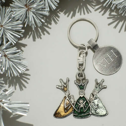 Personalised English Made Pewter Three Wise Men Keyring