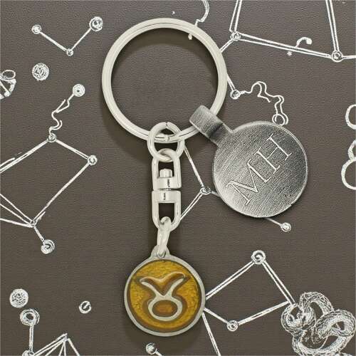Personalised English Made Pewter Taurus Keyring
