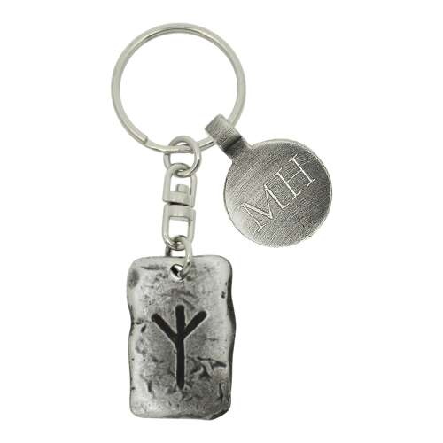Personalised English Made Pewter Protection Rune Keyring