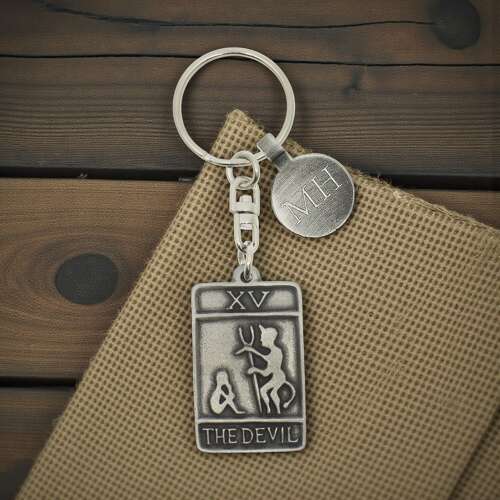 Personalised English Made Pewter Devil Keyring