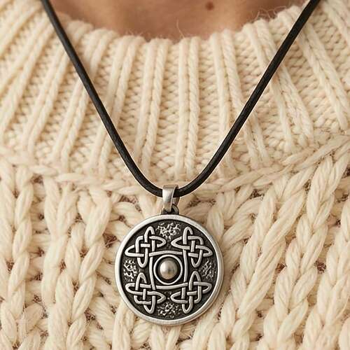 Celtic Shield Pendant Presented in a Velvet Pouch