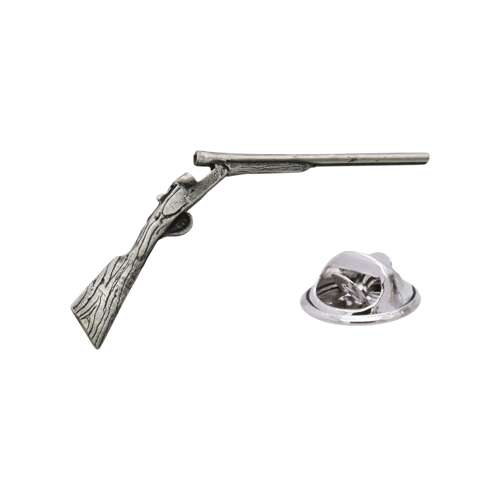 English Handmade Pewter Shotgun Lapel Pin Badge In a Gift Box