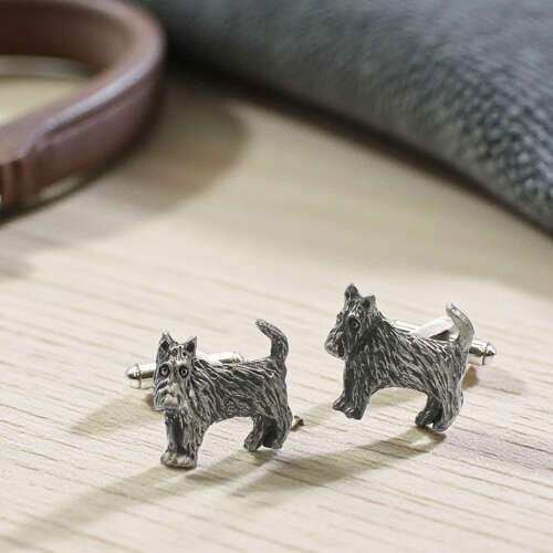 Scottie cufflinks Presented in a Leatherette Case