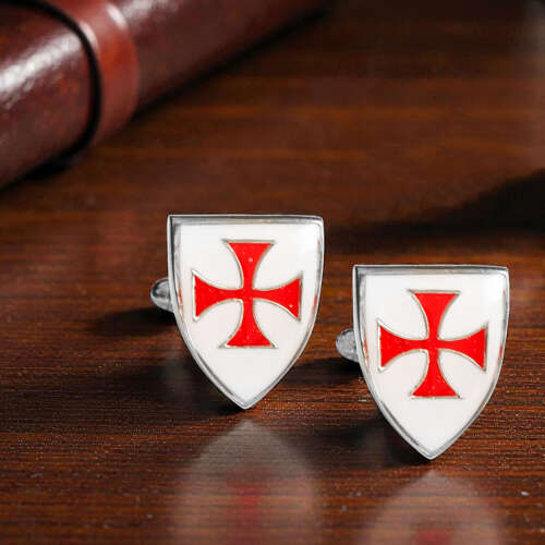 Templars Shield cufflinks Presented in a Leatherette Case