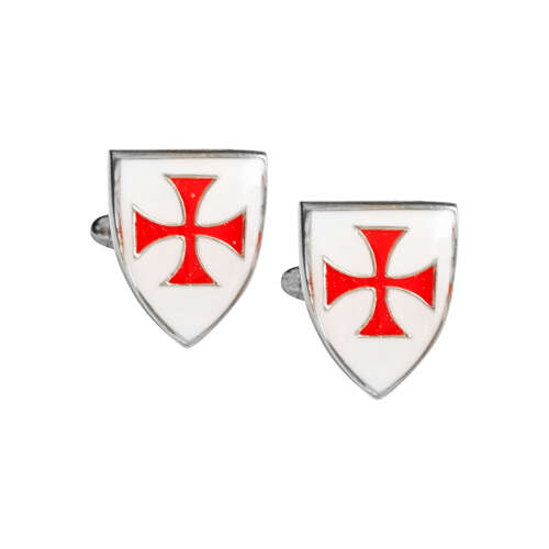 Templars Shield cufflinks Presented in a Leatherette Case