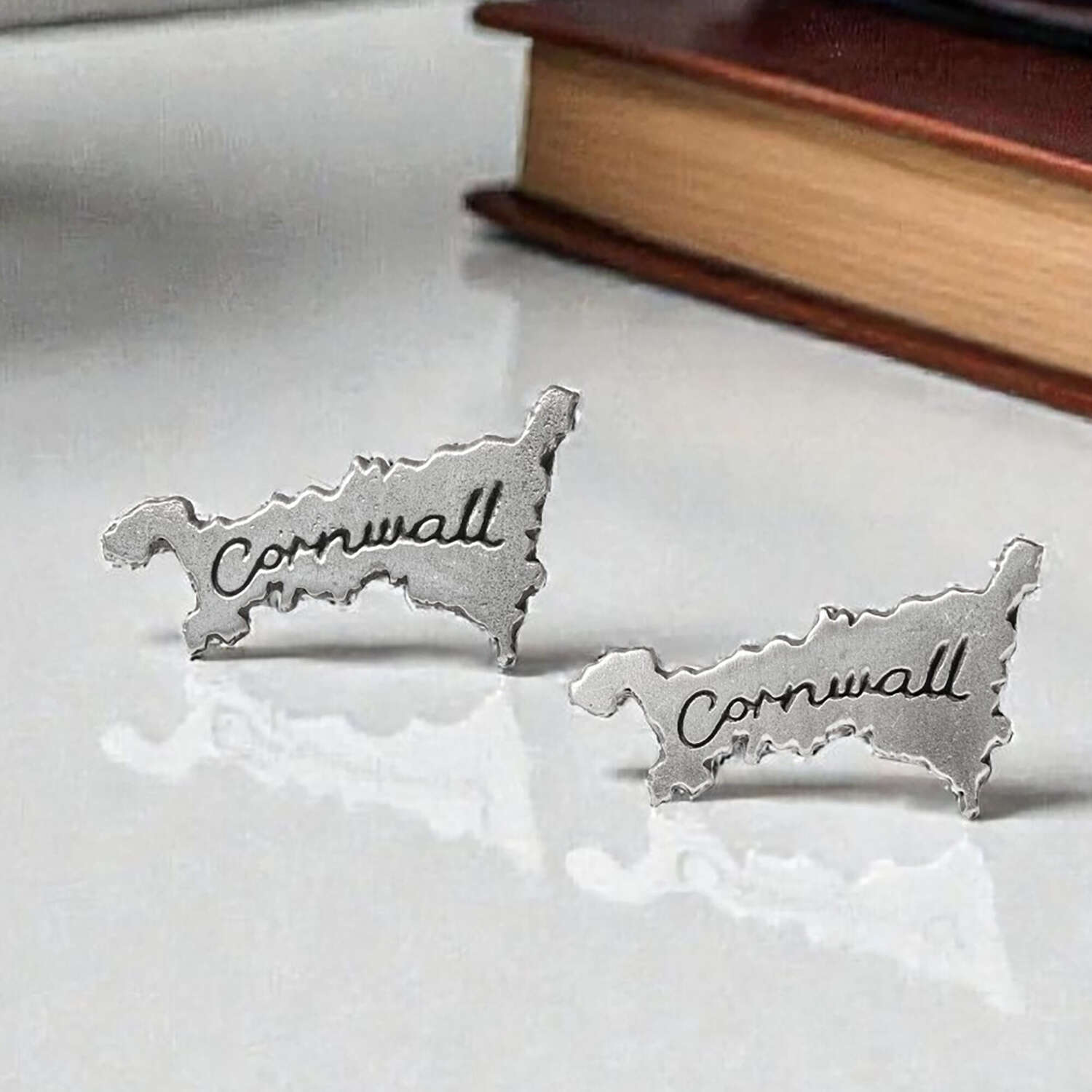 Cornwall Map Cufflinks Presented in a Leatherette Case
