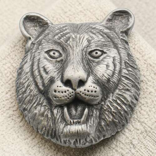 English Pewter Tiger Brooch in a Gift Box