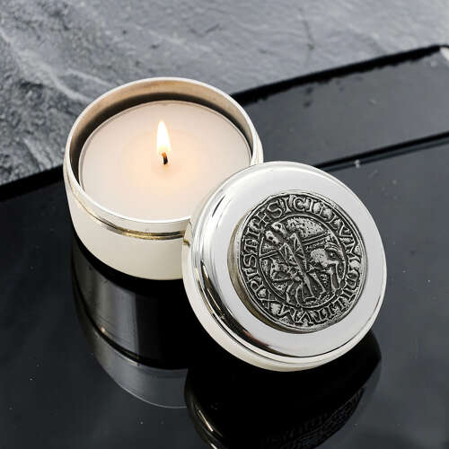 Knights Templar Seal Emblem Pewter Design Candle Tealight Keepsake