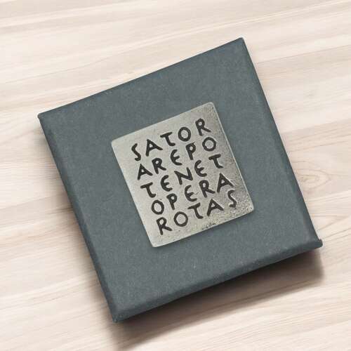 English Made Pewter Sator Lapel Pin Presented in a Box