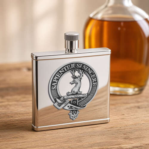 Personalised Clan Davidson English Pewter Crest Stainless Steel Hip Flask