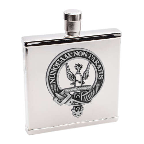 Personalised Clan Johnstone English Pewter Crest Stainless Steel Hip Flask