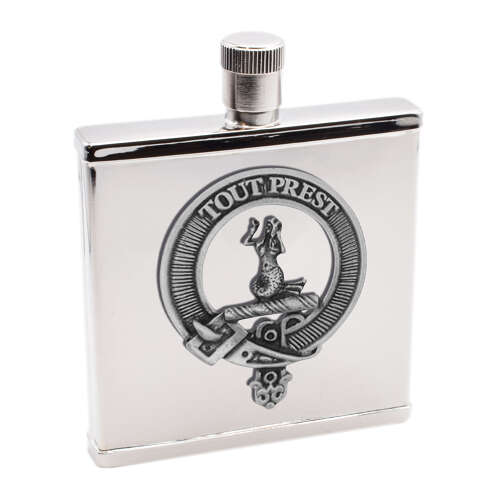 Personalised Clan Murray English Pewter Crest Stainless Steel Hip Flask