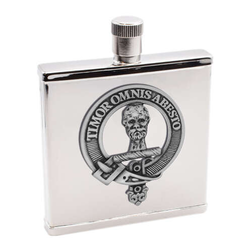 Personalised Clan MacNab English Pewter Crest Stainless Steel Hip Flask