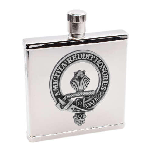 Personalised Clan Pringle English Pewter Crest Stainless Steel Hip Flask