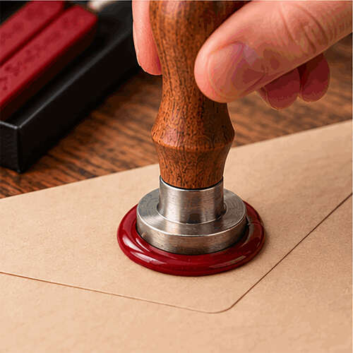 English Made Pewter Scottie Dog Wax Seal With Wooden Handle & Wax Sticks Boxed S