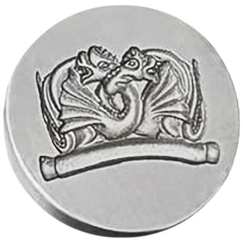 English Made Pewter Entwined Dragon Wax Seal With Wooden Handle & Wax Sticks Boxed S