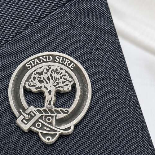 English Made Pewter Anderson Clan Crest Lapel Pin in a Gift Box